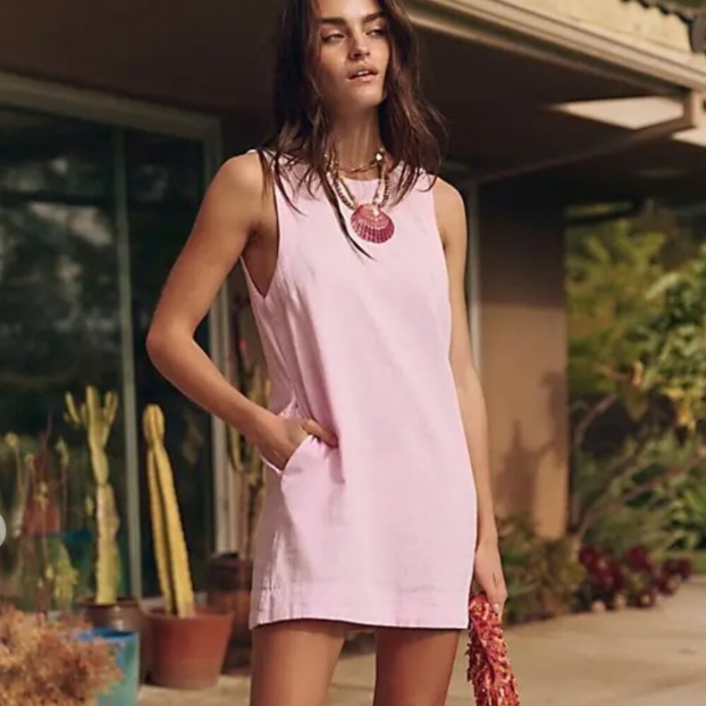 Full Of Sunshine Cotton-Linen Mini Dress